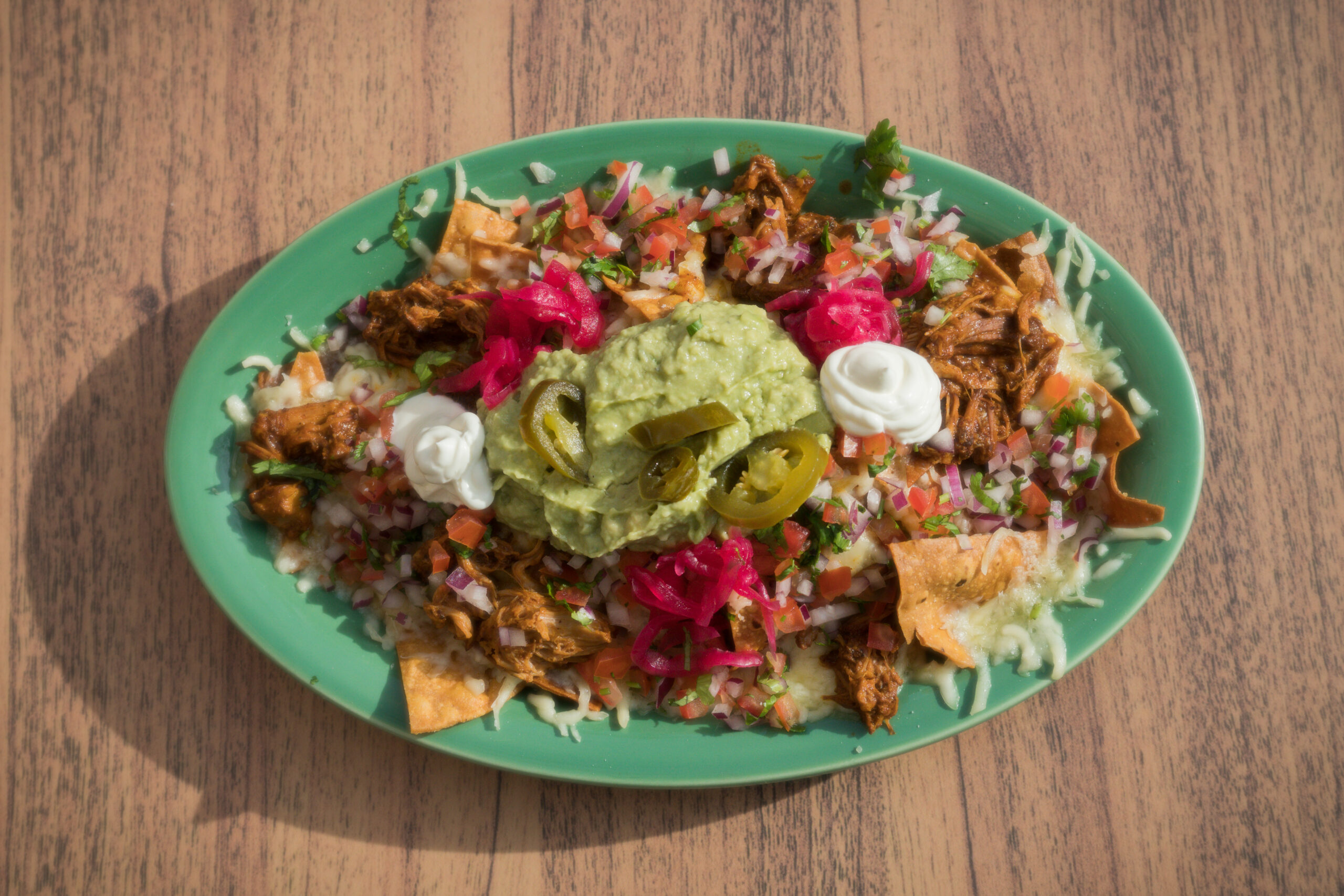 nachos de cochinita